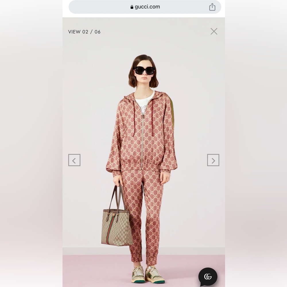 Authentic Gucci Supreme Print Silk Pant